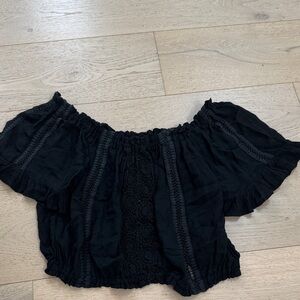 Sunday St. Tropez Black Off-Shoulder Women Top